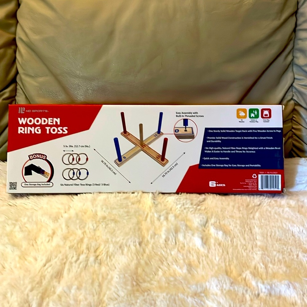 NIB MD Sports Wooden Ring Toss Game